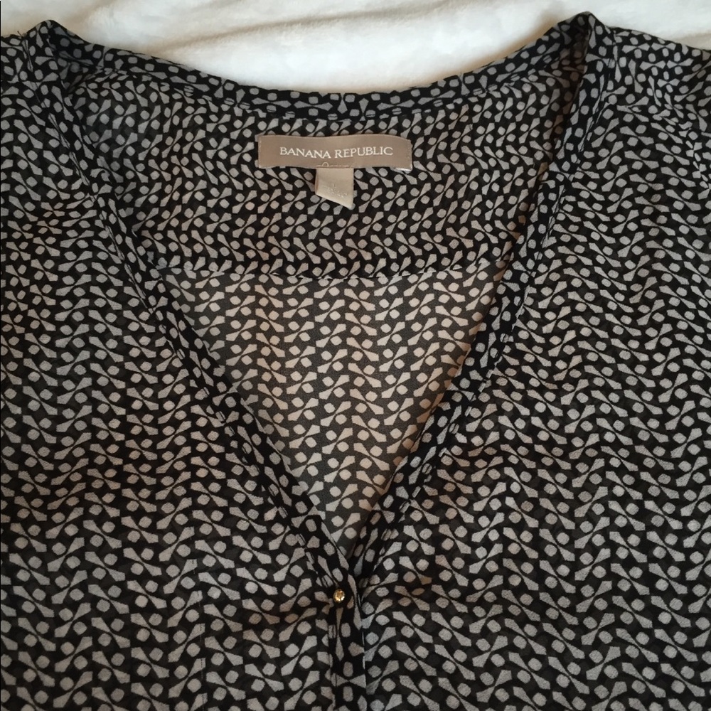 Navy Pattern Blouse - Picture 3 of 3